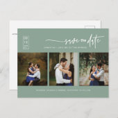 Minimaler QR-Code für grünes Foto im Sage-Modus Sa Postkarte (Vorne/Hinten)