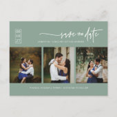 Minimaler QR-Code für grünes Foto im Sage-Modus Sa Postkarte (Vorderseite)