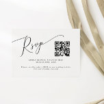 Minimaler QR-Code für Hochzeiten RSVP Karte<br><div class="desc">Elegante und minimale Hochzeitskarte mit modernem Skripttext oben mit QR-Code. Dieses einfache Design wird für jede Saison funktionieren. Auf der Karte stehen den Gästen auch Wahlmöglichkeiten zur Auswahl.</div>