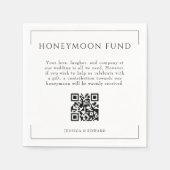 Minimaler QR-Code für Hochzeitsflitterwochen Serviette (Vorderseite)