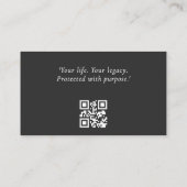 Minimaler QR-Code für Holzkohle Grau Visitenkarte (Rückseite)