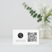 Minimaler QR-Code für kundenspezifisches Firmenlog Visitenkarte (Stehend Vorderseite)