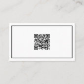 Minimaler QR-Code für Schwarz/Weiß-Rahmen-Firmenlo Visitenkarte (Rückseite)