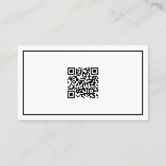 Minimaler QR-Code für Schwarz/Weiß-Rahmen-Firmenlo Visitenkarte (Rückseite)