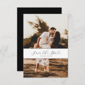 Minimaler QR-Code für weißes Foto Save the Date (Vorne/Hinten)