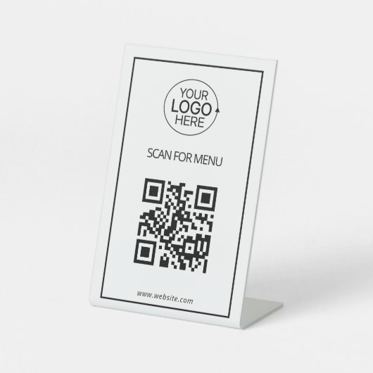Minimaler QR-Code Hinzufügen von Logo-Logo-Unberüh Sockelschild (Vorderseite)