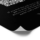 Minimaler QR-Code Hochzeitsfonds Poster (Ecke)