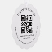 minimaler qr Code kleine Unternehmen Schönheitssal Ornament Karte (Rechts)
