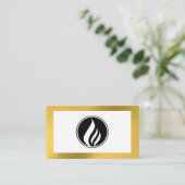 Minimaler QR-Code-Logo mit Goldrahmen-Visitenkarte Visitenkarte (Stehend Vorderseite)