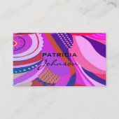 Minimaler QR-Code | Retro-Script Lila rosa Visitenkarte (Vorderseite)