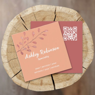 Minimaler QR-Code Rose Terracotta Quadratische Visitenkarte