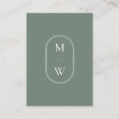 Minimaler QR Code Sage Green Wedding RSVP Begleitkarte (Rückseite)