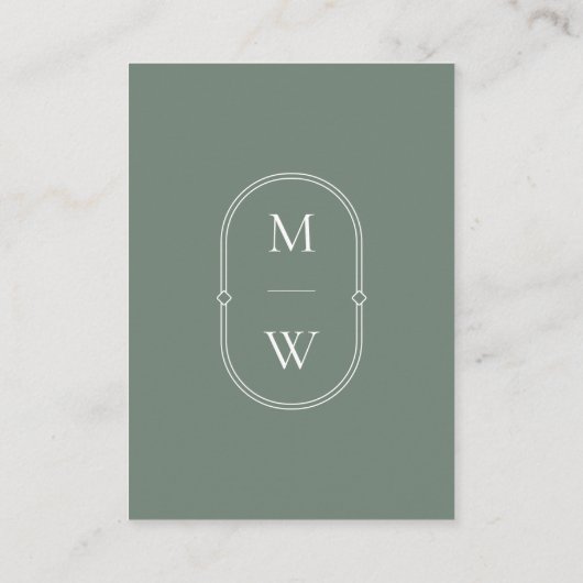 Minimaler QR Code Sage Green Wedding RSVP Begleitkarte (Rückseite)