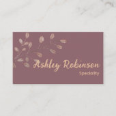 Minimaler QR Code Terracotta rosa Blatt Visitenkar Visitenkarte (Vorderseite)