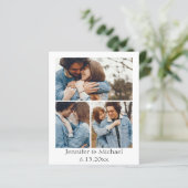 Minimaler qr Code uAwg 4 Fotos Hochzeitseinladung (Stehend Vorderseite)