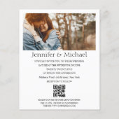 Minimaler qr Code uAwg 4 Fotos Hochzeitseinladung (Rückseite)