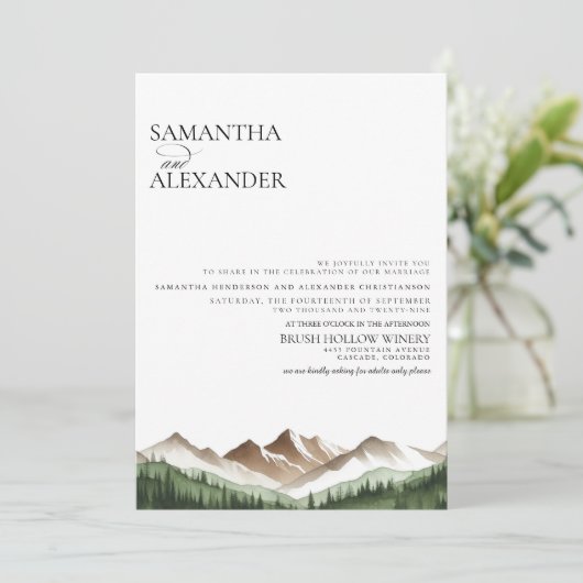 Minimaler QR Code und Details Hochzeit Einladung (Stehend Vorderseite)