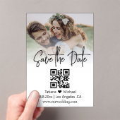 minimaler qr-Code verblasst Foto Save the Date Acryleinladungen (Insitu (Handheld))