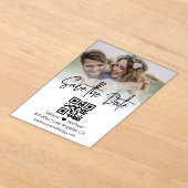 minimaler qr-Code verblasst Foto Save the Date Acryleinladungen (Ablage )