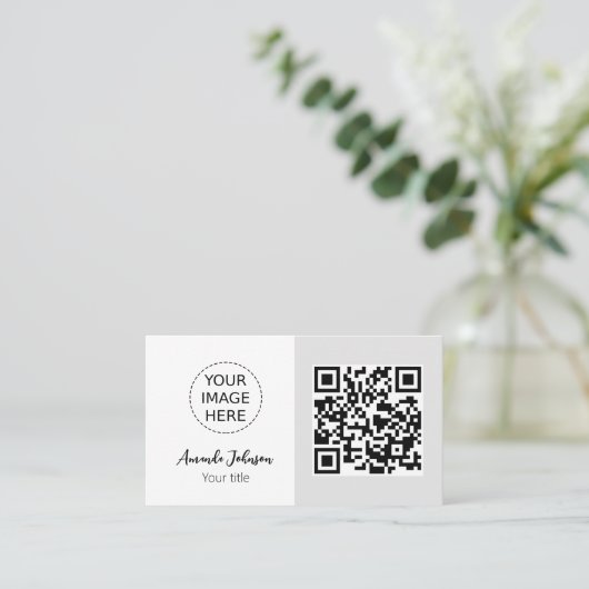 Minimaler QR-Code-Visitenkarte mit Ihrem Logo Visitenkarte (Stehend Vorderseite)