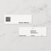 Minimaler QR Code Weißer einfacher Star Mini Visitenkarte (Vorne/Hinten)