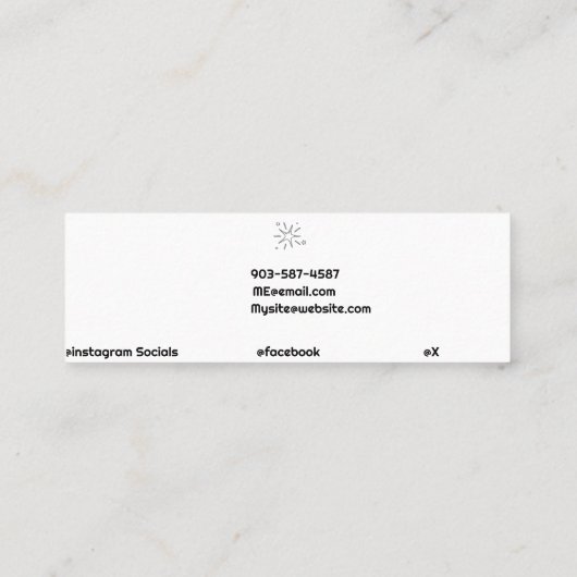 Minimaler QR Code Weißer einfacher Star Mini Visitenkarte (Rückseite)