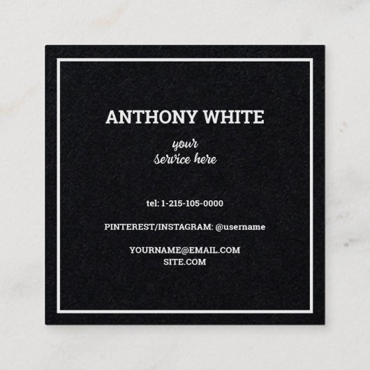 Minimaler QR Premium Quadratische Visitenkarte (Rückseite)