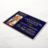 Minimaler Real Gold Foil Rahmen Foto Abschluss Folieneinladung (Gedreht)