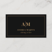 Minimaler Rechtsanwalt Modern Gold Monogram Visitenkarte (Vorderseite)