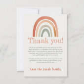 Minimaler Regenbogen danke für die Baby Duschgäste (Vorderseite)