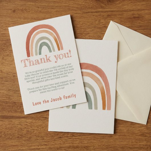 Minimaler Regenbogen danke für die Baby Duschgäste