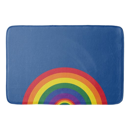 Minimaler Regenbogenbogen Moderne Farbige Aussage Badematte (Vorderseite)