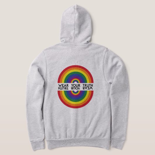 Minimaler Regenbogenbogen Moderne Farbige Aussage Hoodie (AblageHinten)