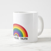 Minimaler Regenbogenbogen Moderne Farbige Aussage Jumbo-Tasse (Vorderseite Rechts)