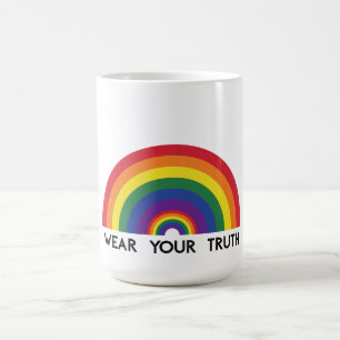 Minimaler Regenbogenbogen Moderne Farbige Aussage Kaffeetasse