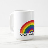 Minimaler Regenbogenbogen Moderne Farbige Aussage Kaffeetasse (Vorderseite Links)