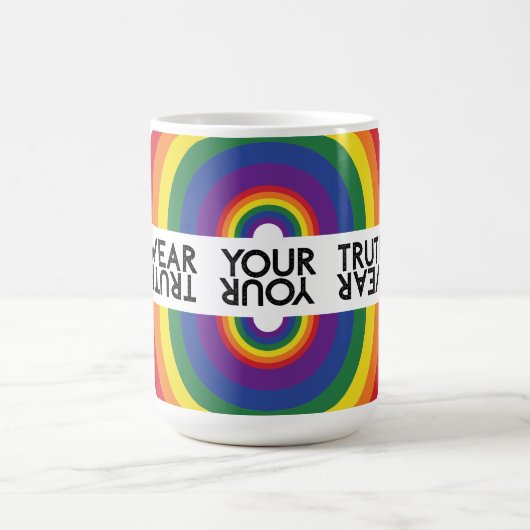 Minimaler Regenbogenbogen Moderne Farbige Aussage Kaffeetasse (Mittel)