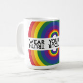 Minimaler Regenbogenbogen Moderne Farbige Aussage Kaffeetasse (Vorderseite Links)