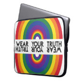 Minimaler Regenbogenbogen Moderne Farbige Aussage Laptopschutzhülle (Vorderseite Links)