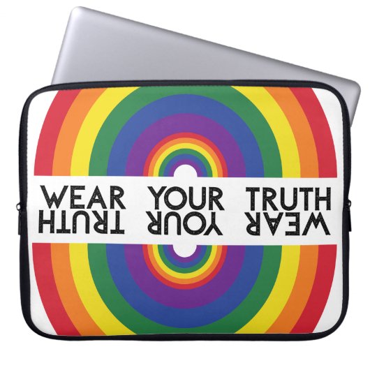 Minimaler Regenbogenbogen Moderne Farbige Aussage Laptopschutzhülle (Vorderseite)