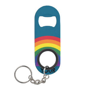 Minimaler Regenbogenbogen Moderne Farbige Aussage Mini Flaschenöffner