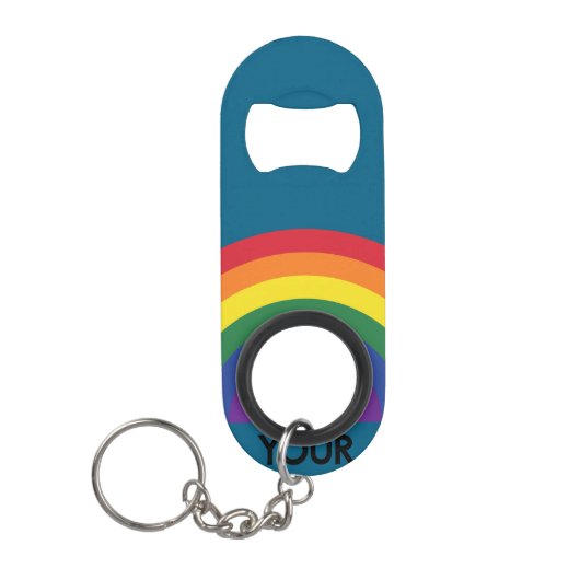 Minimaler Regenbogenbogen Moderne Farbige Aussage Mini Flaschenöffner (Vorderseite)