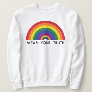 Minimaler Regenbogenbogen Moderne Farbige Aussage Sweatshirt