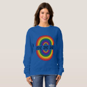 Minimaler Regenbogenbogen Moderne Farbige Aussage Sweatshirt (Vorne ganz)
