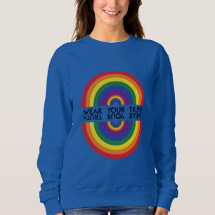 Minimaler Regenbogenbogen Moderne Farbige Aussage  Sweatshirt