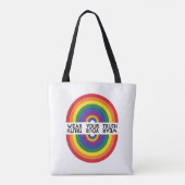 Minimaler Regenbogenbogen Moderne Farbige Aussage Tasche (Rückseite)