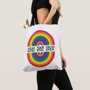 Minimaler Regenbogenbogen Moderne Farbige Aussage  Tasche