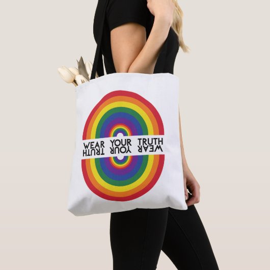 Minimaler Regenbogenbogen Moderne Farbige Aussage Tasche (Von Nahem)