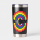 Minimaler Regenbogenbogen Moderne Farbige Aussage Thermobecher (Vorderseite)
