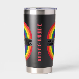 Minimaler Regenbogenbogen Moderne Farbige Aussage  Thermobecher